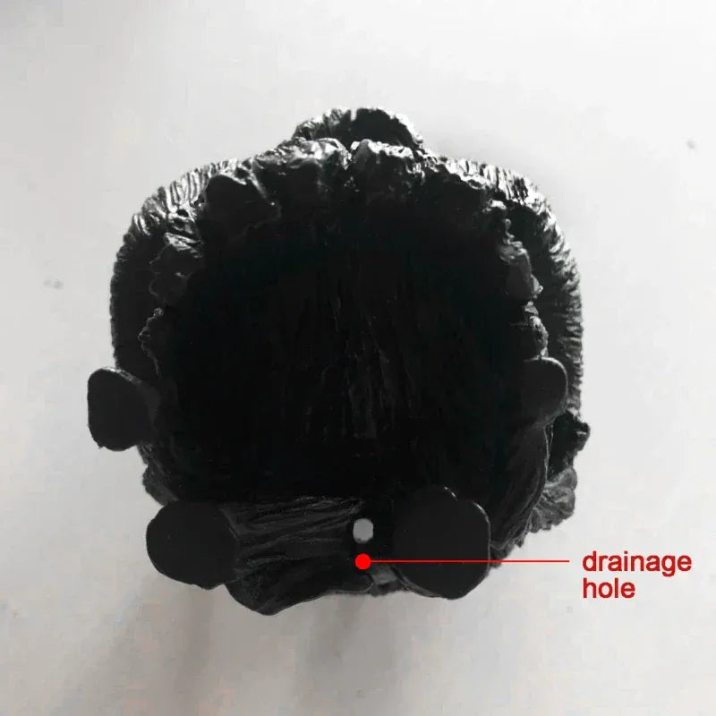 Vase Halloween Crâne Bois Brûlé